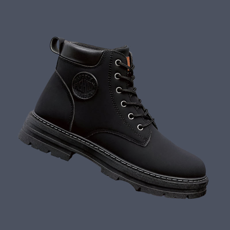 Mens Winter Boots Chunky Mid Heel Shoes Fashion Ankle Boots